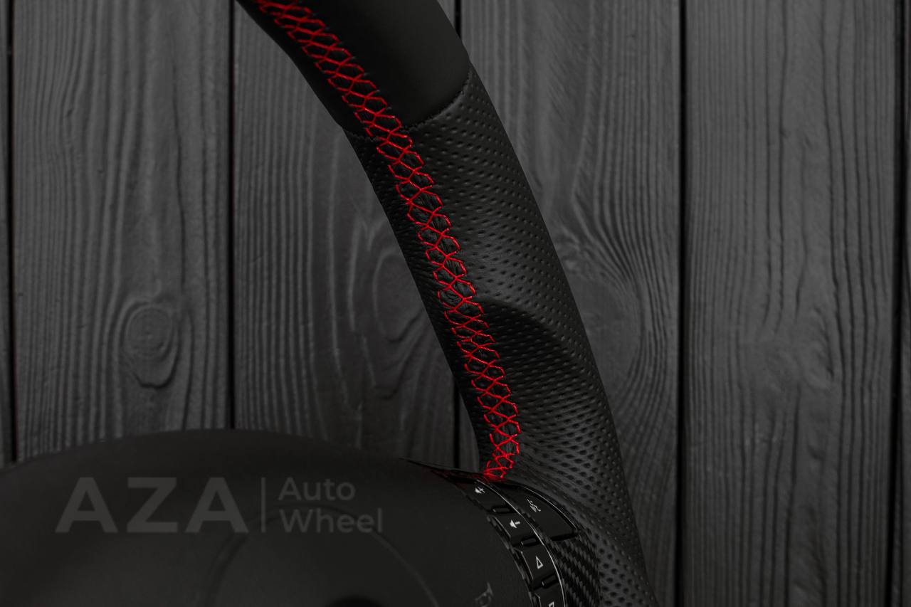 Steering wheel Corvette C6 2006-2011 Carbon fiber trim/Napa/Red details - Image 5