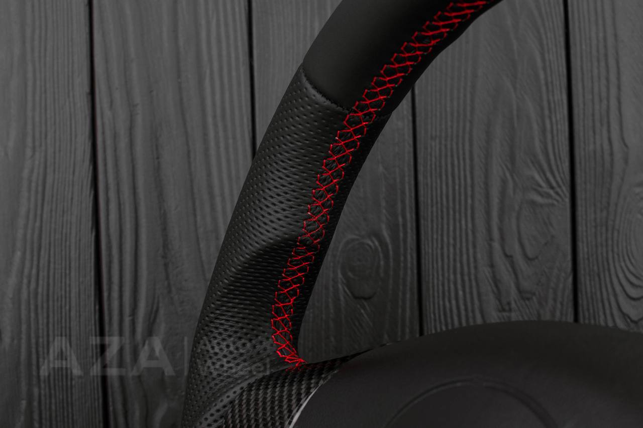 Steering wheel Corvette C6 2006-2011 Carbon fiber trim/Napa/Red details - Image 6