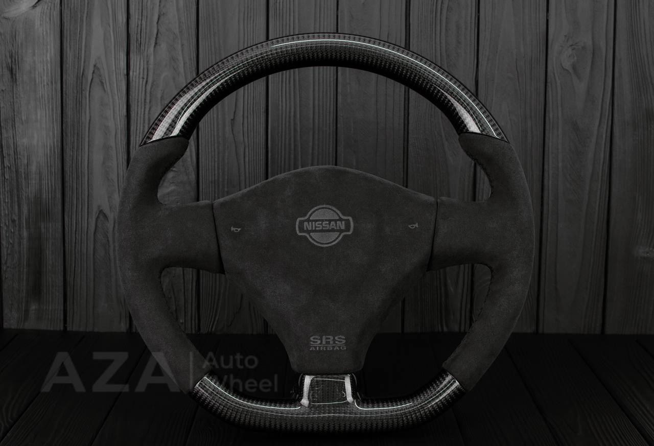Steering wheel Nissan R34 GT-R Carbon fiber/Alcantara sides/Cover