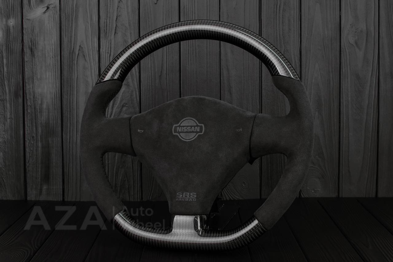 Steering wheel Nissan R34 GT-R Carbon fiber/Alcantara sides/Cover - Image 3