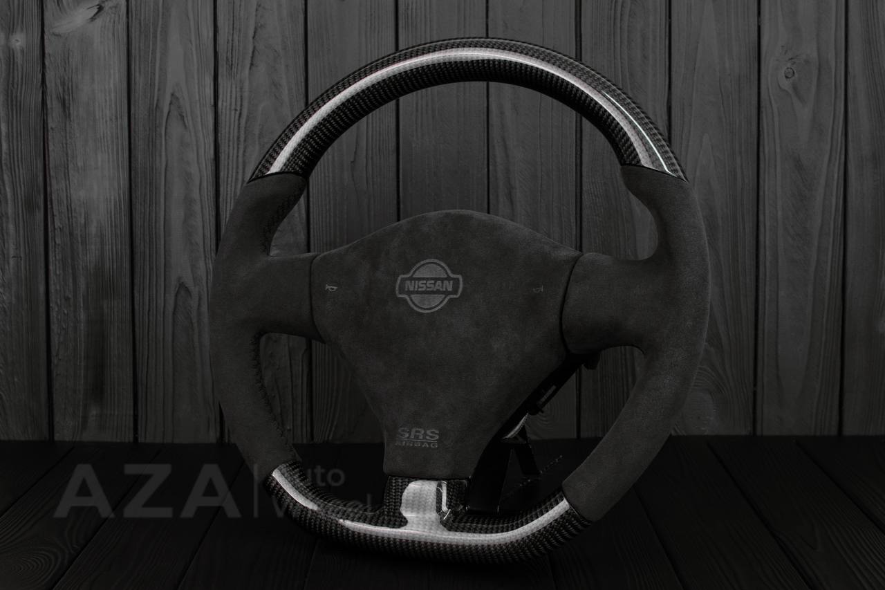 Steering wheel Nissan R34 GT-R Carbon fiber/Alcantara sides/Cover - Image 4