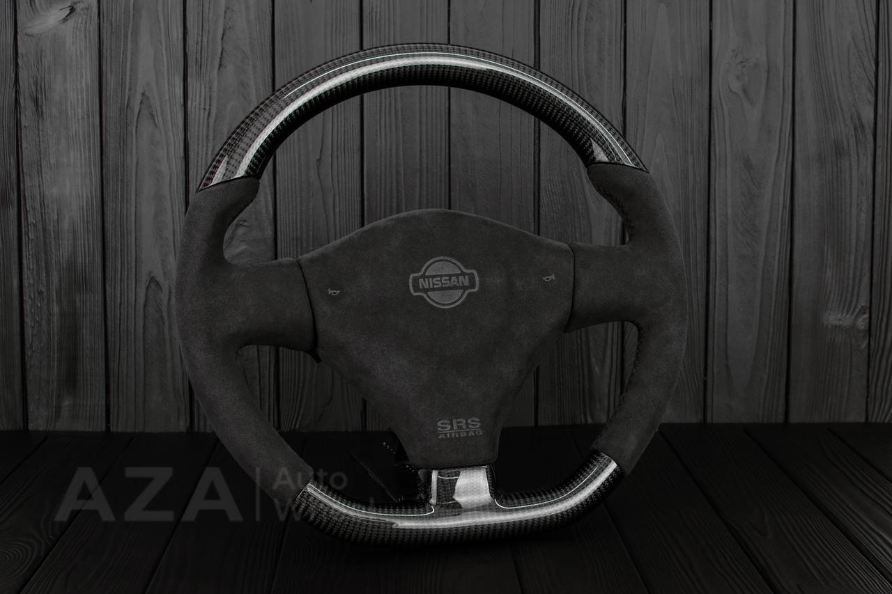 Steering wheel Nissan R34 GT-R Carbon fiber/Alcantara sides/Cover - Image 5