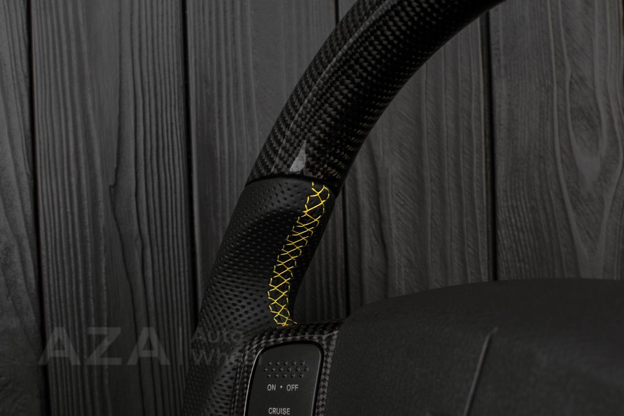 Steering wheel Dodge 2004-2008 RAM Carbon fiber/Perforated leather /Yellow details - Image 10