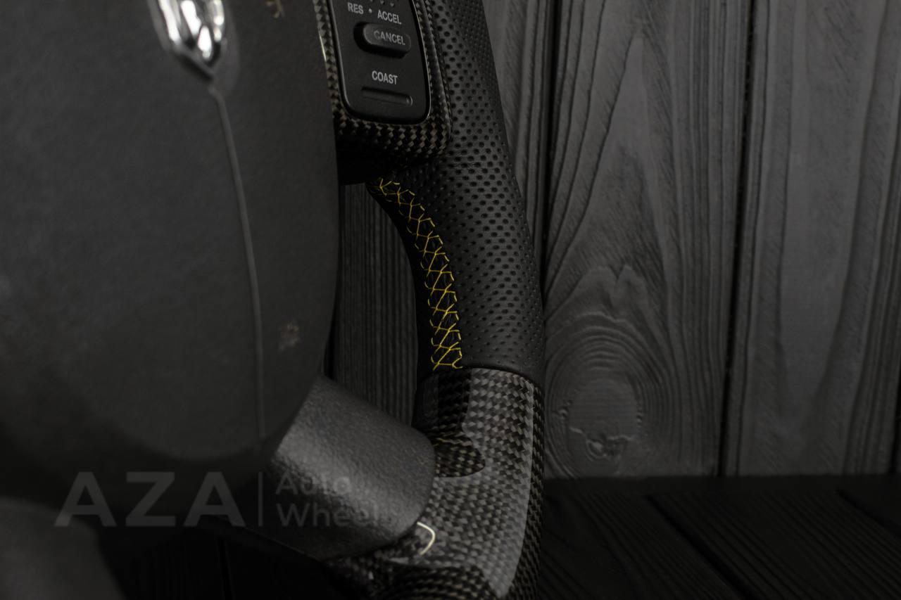 Steering wheel Dodge 2004-2008 RAM Carbon fiber/Perforated leather /Yellow details - Image 12