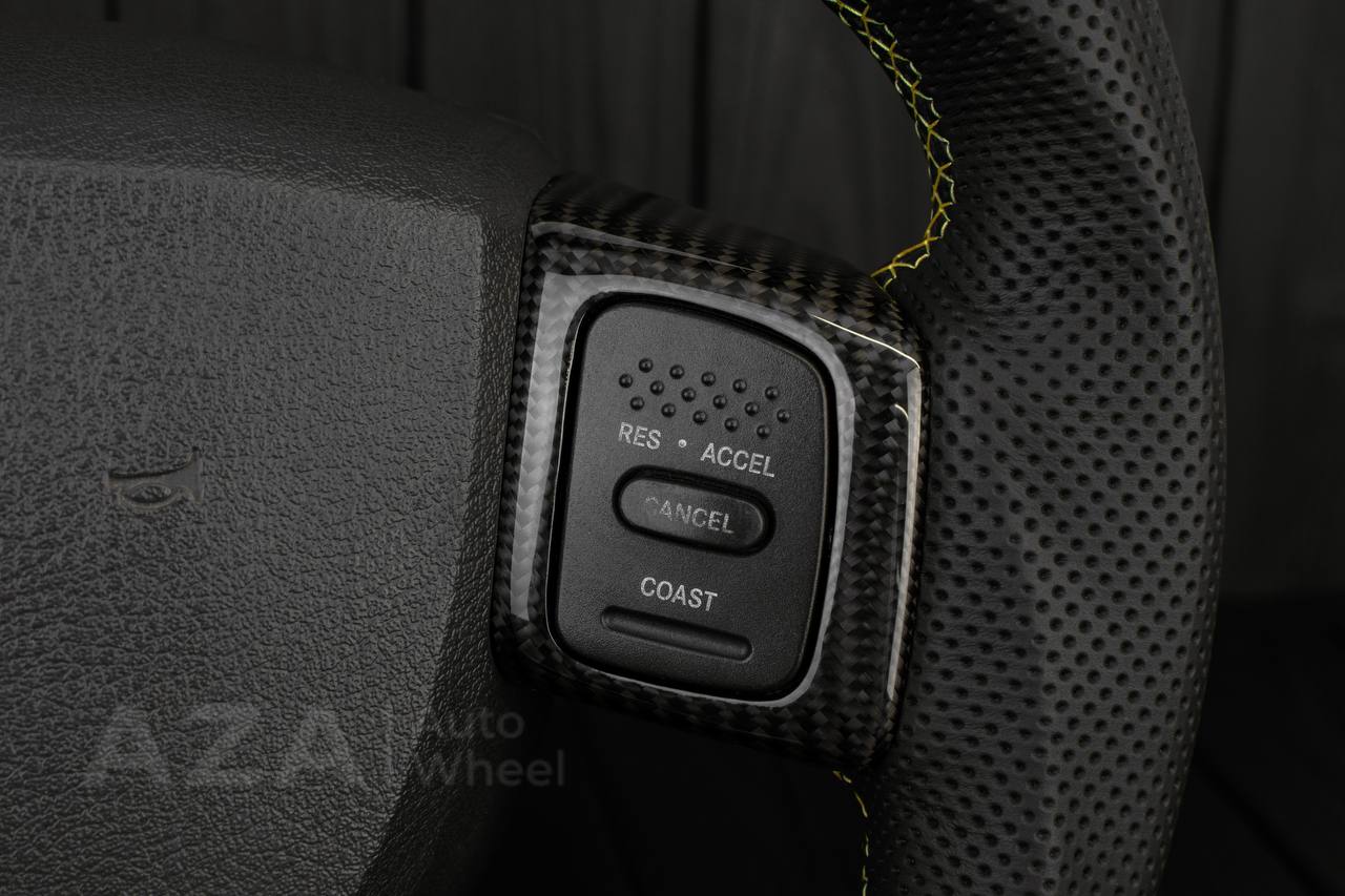 Steering wheel Dodge 2004-2008 RAM Carbon fiber/Perforated leather /Yellow details - Image 15