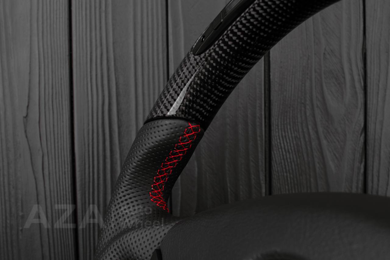 Steering wheel 2005-2011 Toyota 4Runner/Tacoma/Tundra Сarbon fiber/Perforated leather/Led display/Red details (can be any color) - Image 7