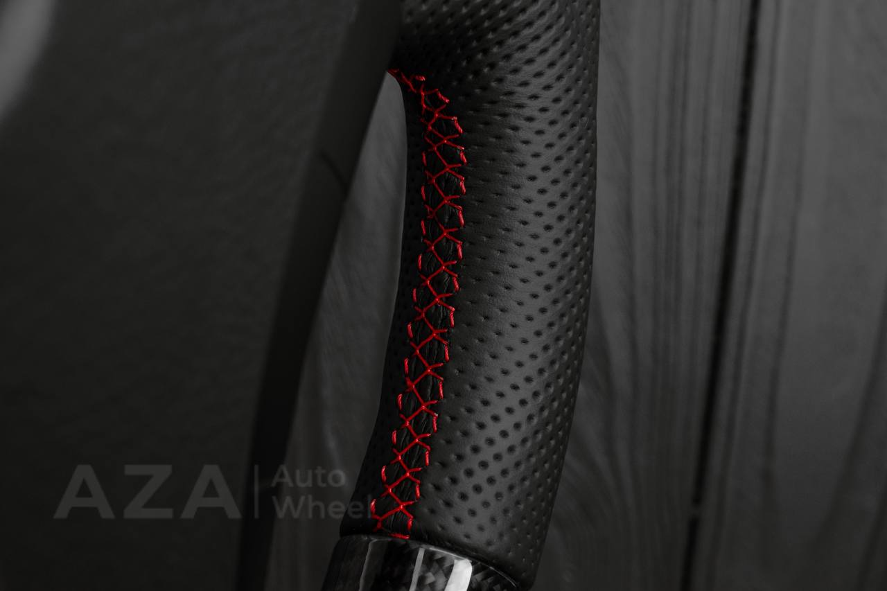 Steering wheel 2005-2011 Toyota 4Runner/Tacoma/Tundra Сarbon fiber/Perforated leather/Led display/Red details (can be any color) - Image 11