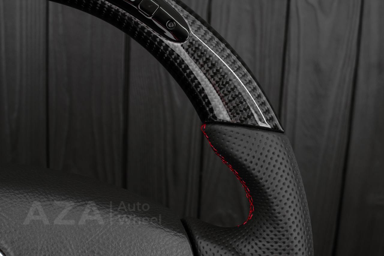 Steering wheel 2005-2011 Toyota 4Runner/Tacoma/Tundra Сarbon fiber/Perforated leather/Led display/Red details (can be any color) - Image 13