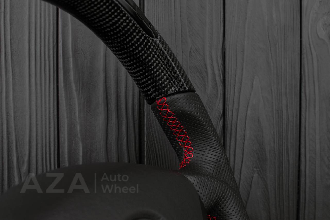 Steering wheel 2005-2011 Toyota 4Runner/Tacoma/Tundra Сarbon fiber/Perforated leather/Led display/Red details (can be any color) - Image 14