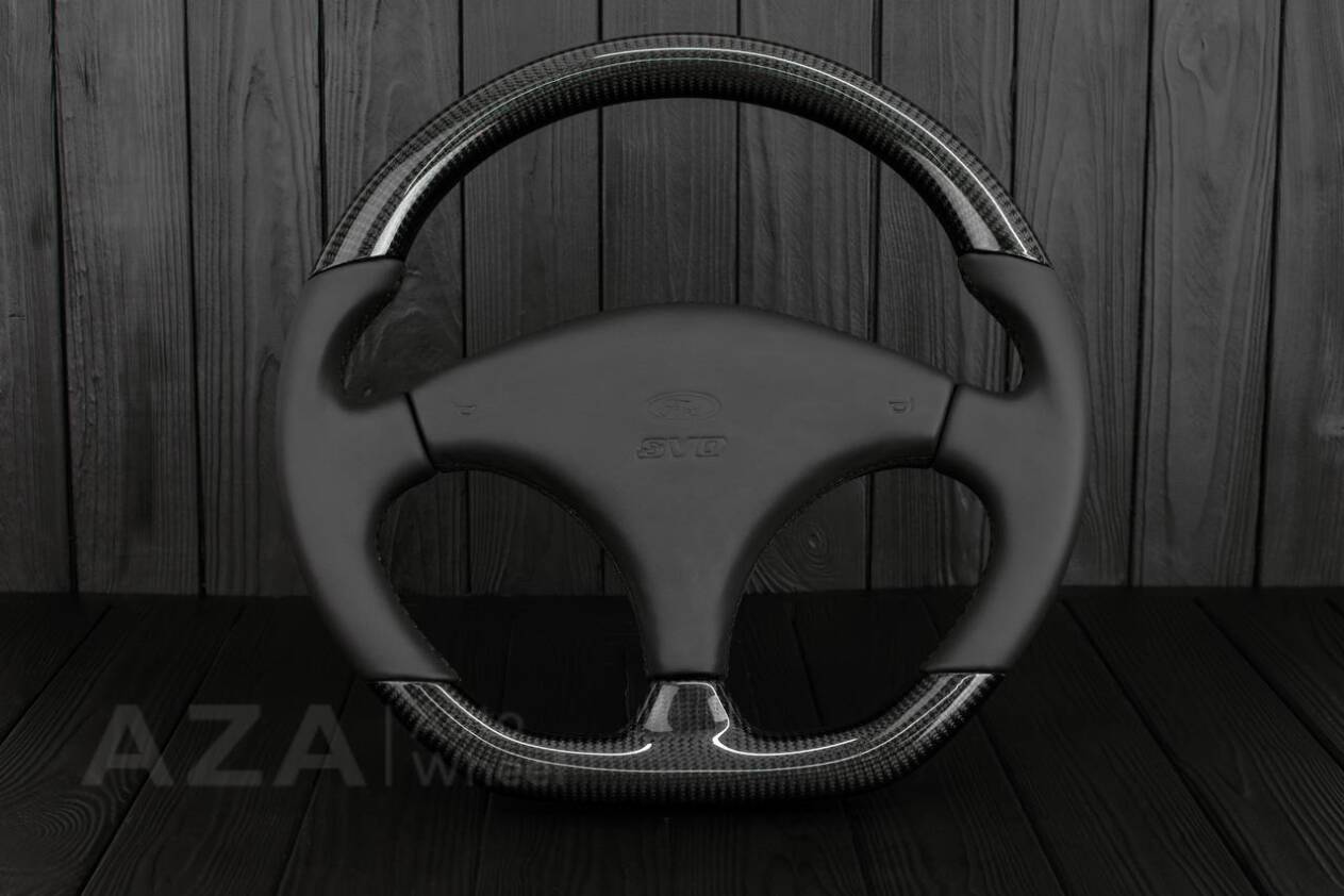 Steering wheel Ford Mustang Fox body SVO Carbon fiber/Italian leather/Flat bottom ($300 will be refunded after you send in your old wheel+horn pad afterwards)