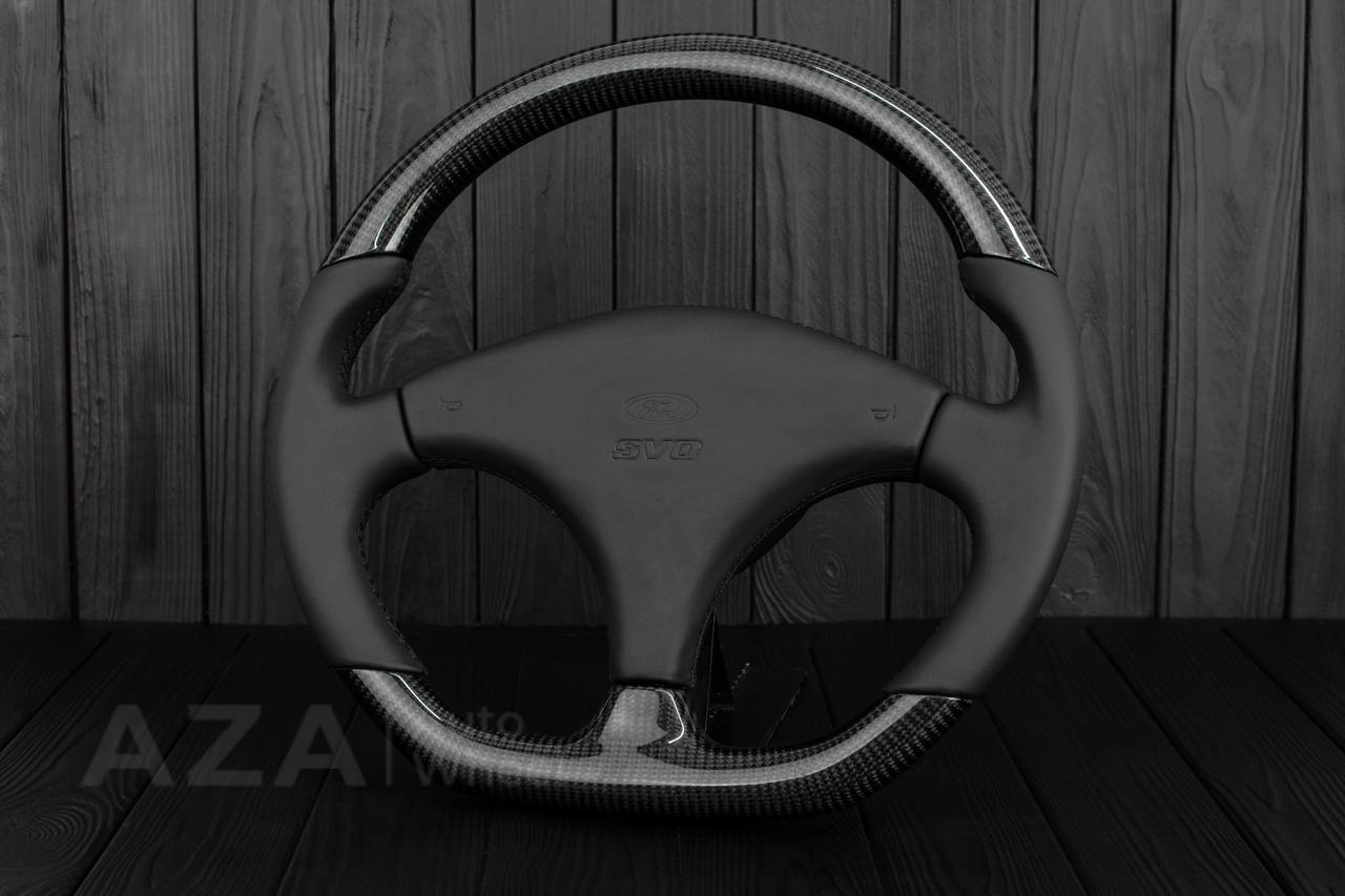 Steering wheel Ford Mustang Fox body SVO Carbon fiber/Italian leather/Flat bottom ($300 will be refunded after you send in your old wheel+horn pad afterwards) - Image 4
