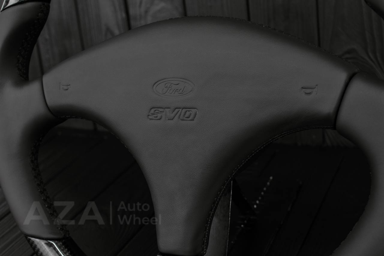 Steering wheel Ford Mustang Fox body SVO Carbon fiber/Italian leather/Flat bottom ($300 will be refunded after you send in your old wheel+horn pad afterwards) - Image 6