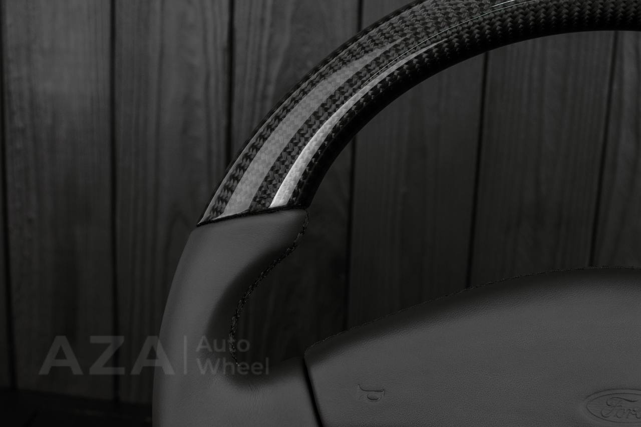 Steering wheel Ford Mustang Fox body SVO Carbon fiber/Italian leather/Flat bottom ($300 will be refunded after you send in your old wheel+horn pad afterwards) - Image 10