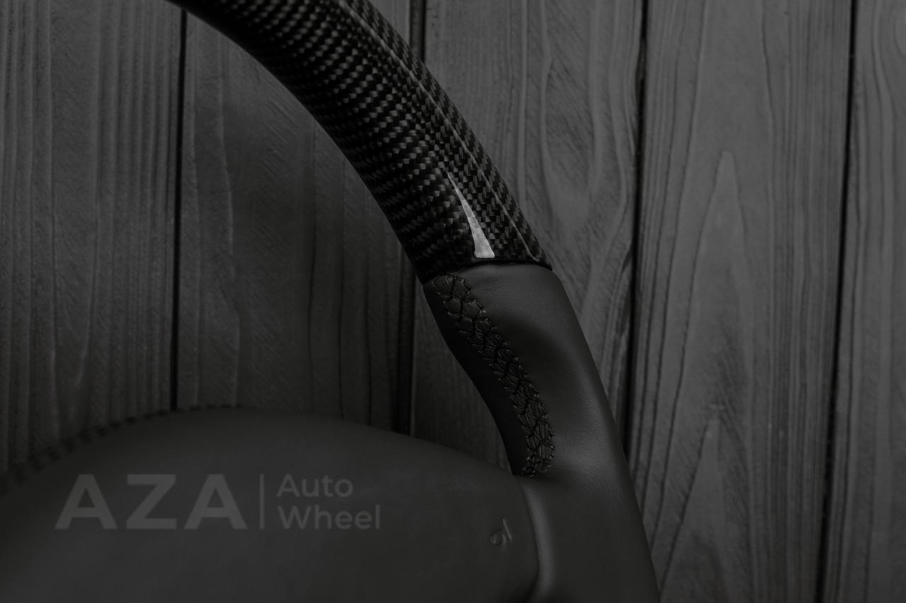 Steering wheel Ford Mustang Fox body SVO Carbon fiber/Italian leather/Flat bottom ($300 will be refunded after you send in your old wheel+horn pad afterwards) - Image 12