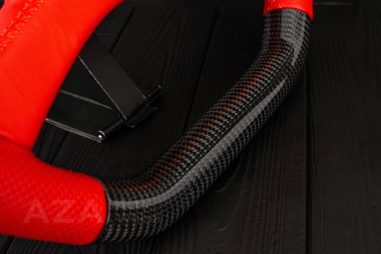 Steering wheel GM, OBS, C/K Silverado, Suburan (1988-1994) Carbon fiber/Perforated leather/Red stripe (can be any color) - Image 11