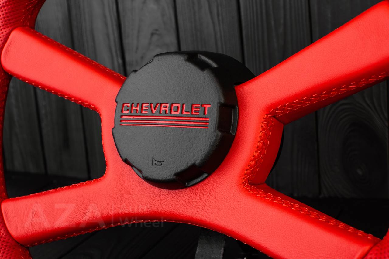 Steering wheel GM, OBS, C/K Silverado, Suburan (1988-1994) Carbon fiber/Perforated leather/Red stripe (can be any color) - Image 14