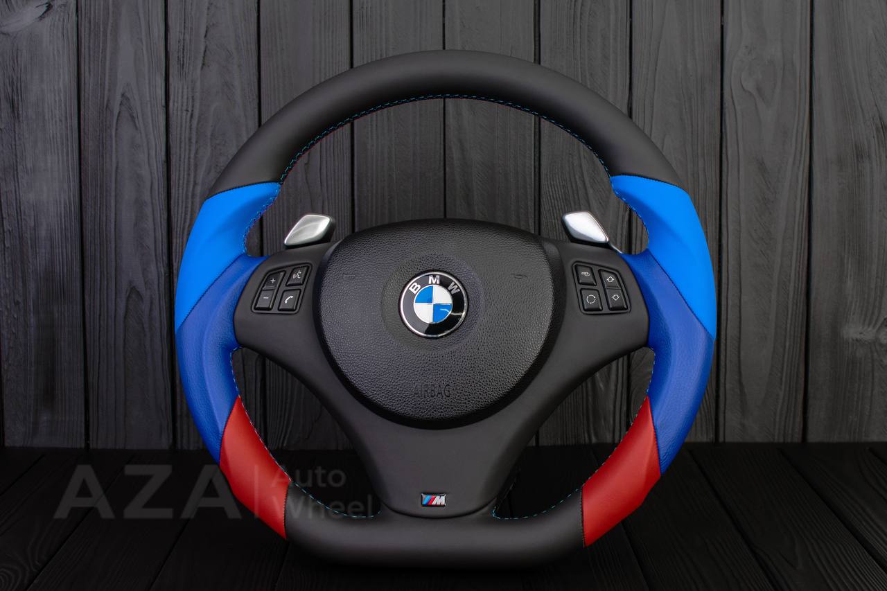 Steering wheel BMW E9X/E8X M colors Napa leather - Image 2