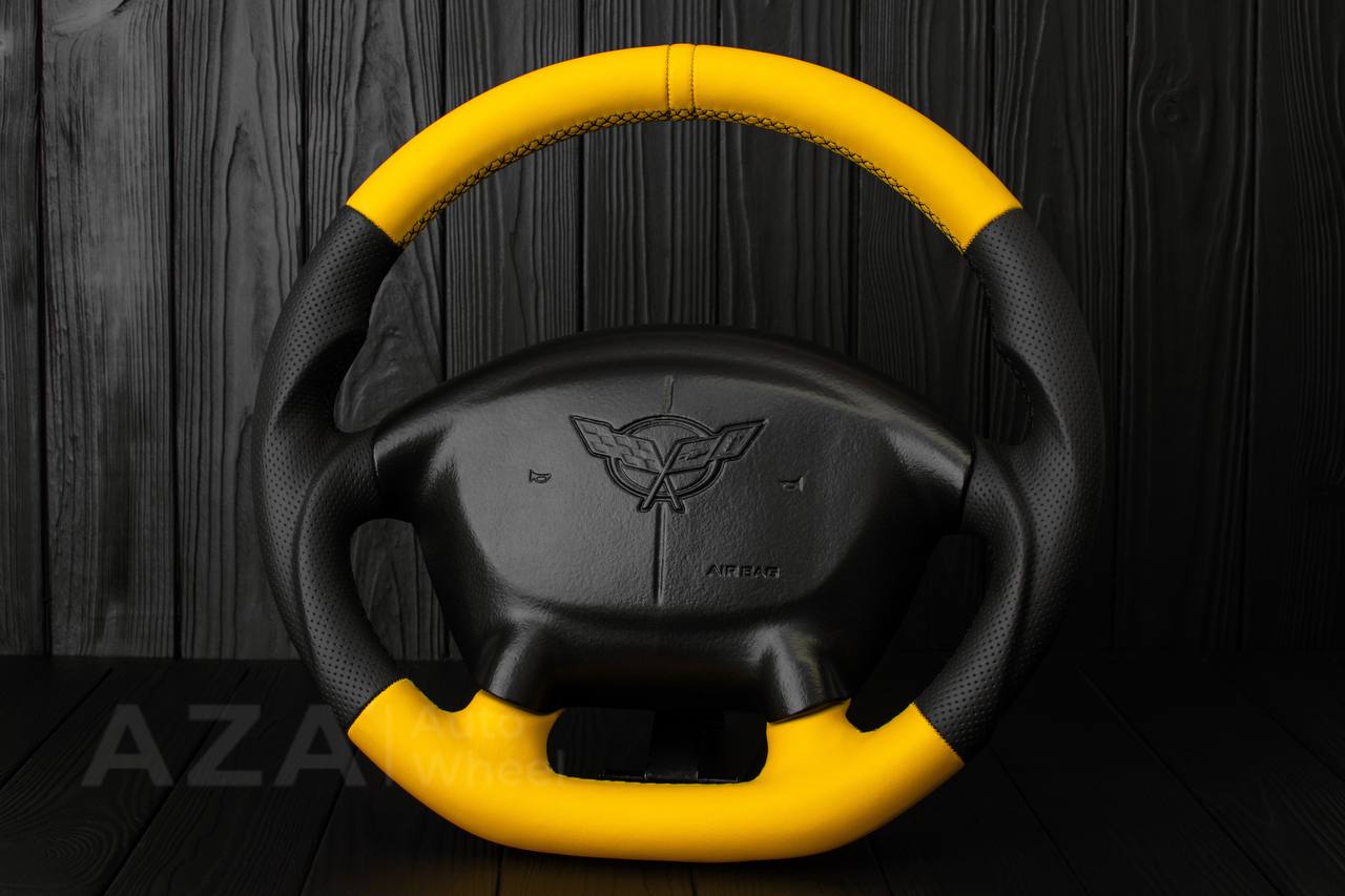 Steering wheel 1997-2004 Corvette C5 Reduced diameter Black/Yellow Napa leather