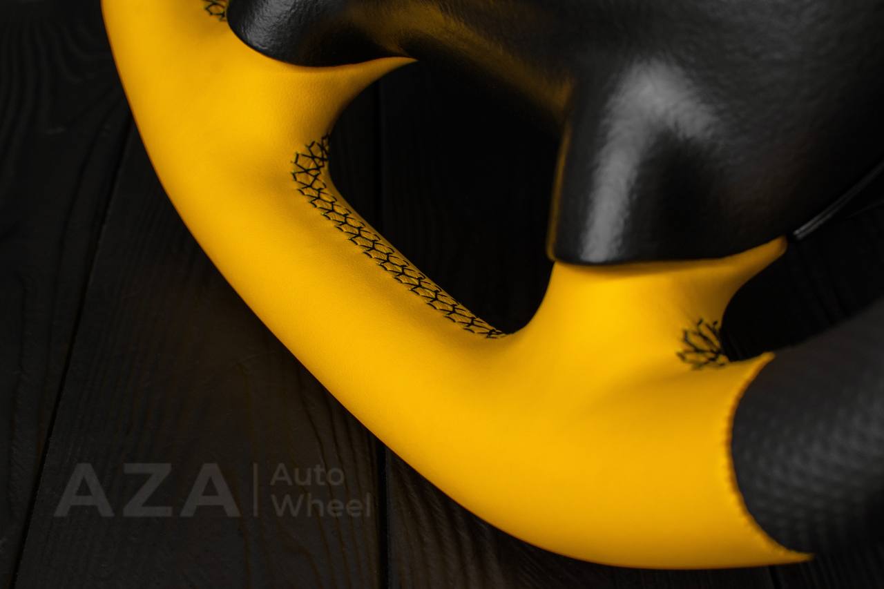 Steering wheel 1997-2004 Corvette C5 Reduced diameter Black/Yellow Napa leather - Image 6