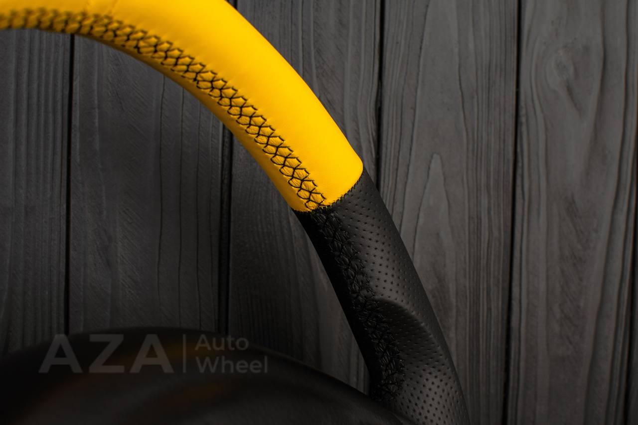 Steering wheel 1997-2004 Corvette C5 Reduced diameter Black/Yellow Napa leather - Image 7