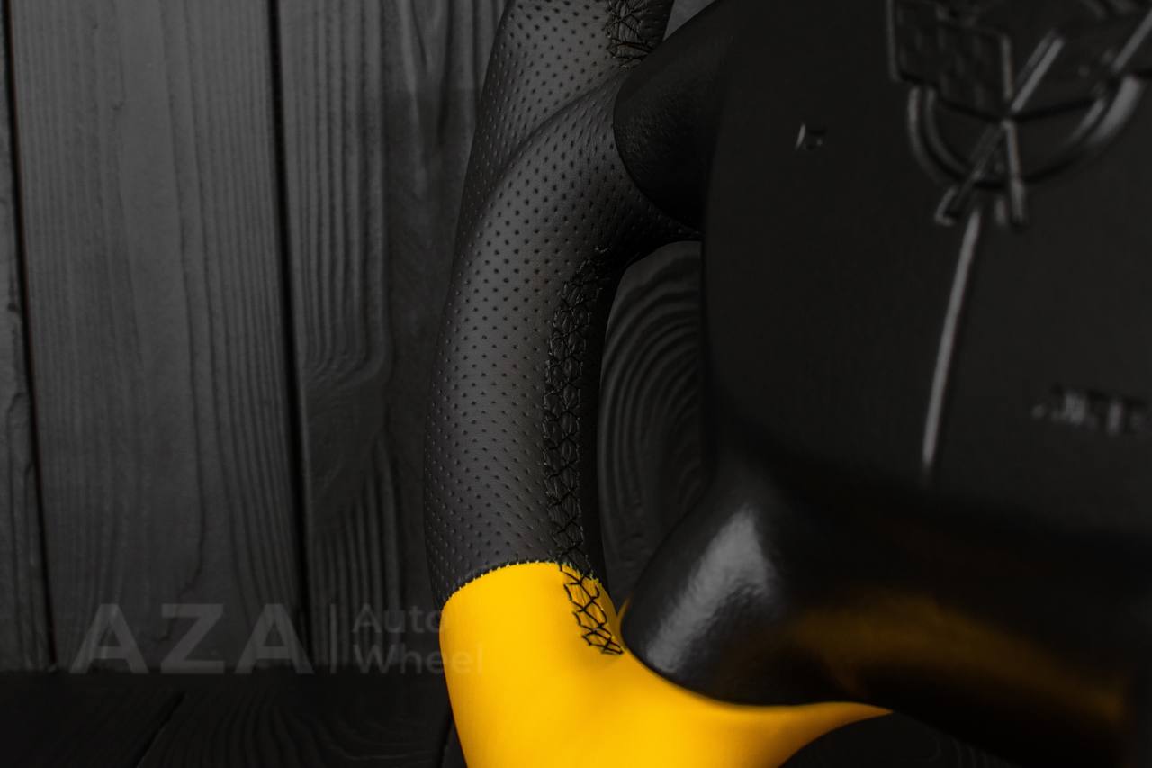 Steering wheel 1997-2004 Corvette C5 Reduced diameter Black/Yellow Napa leather - Image 8