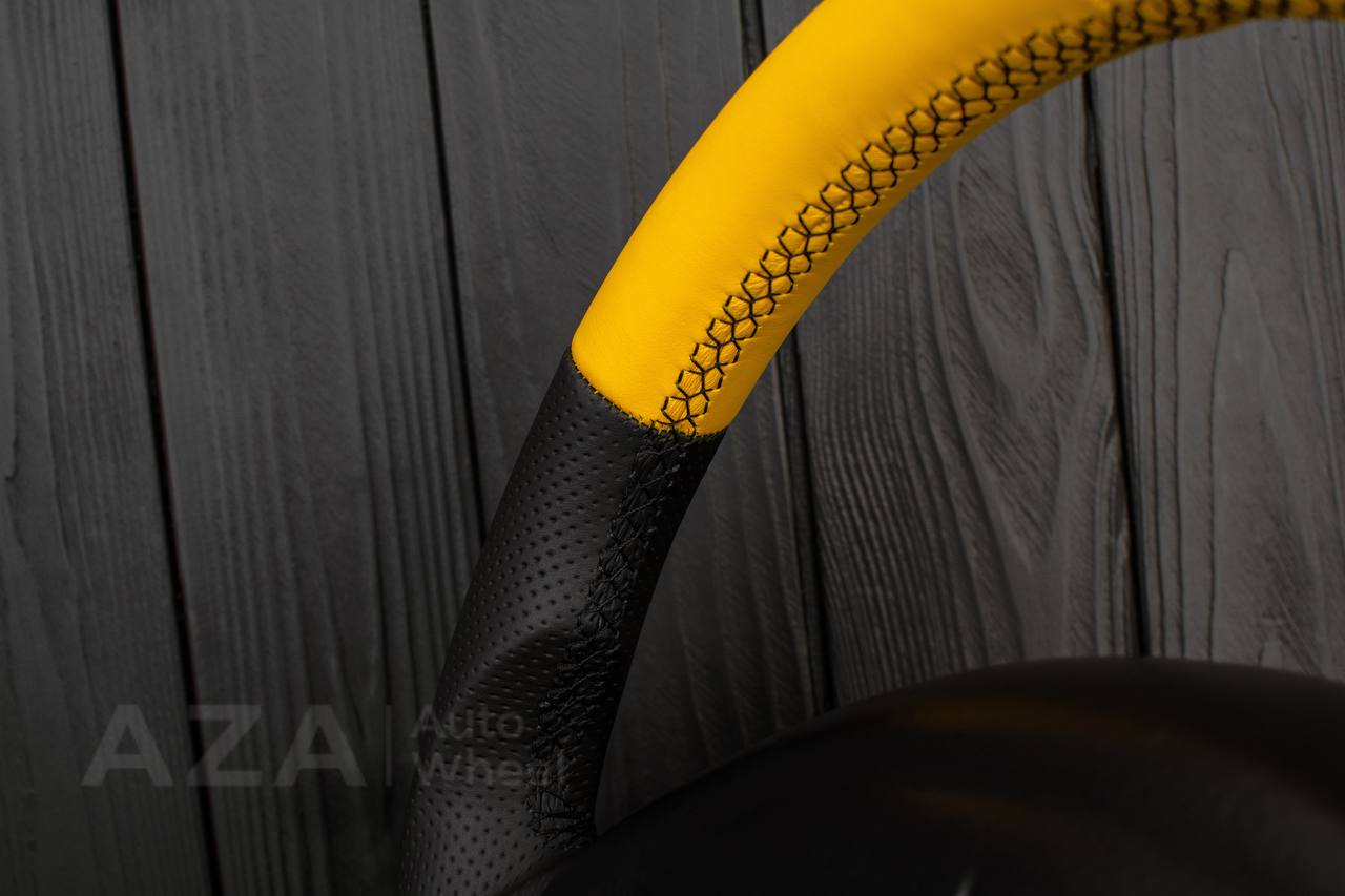 Steering wheel 1997-2004 Corvette C5 Reduced diameter Black/Yellow Napa leather - Image 9