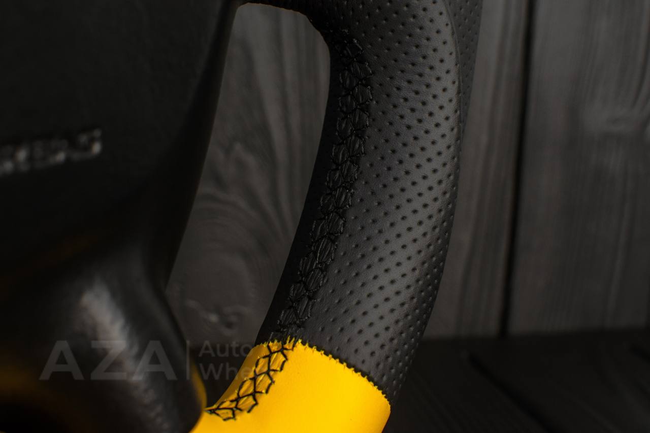 Steering wheel 1997-2004 Corvette C5 Reduced diameter Black/Yellow Napa leather - Image 12
