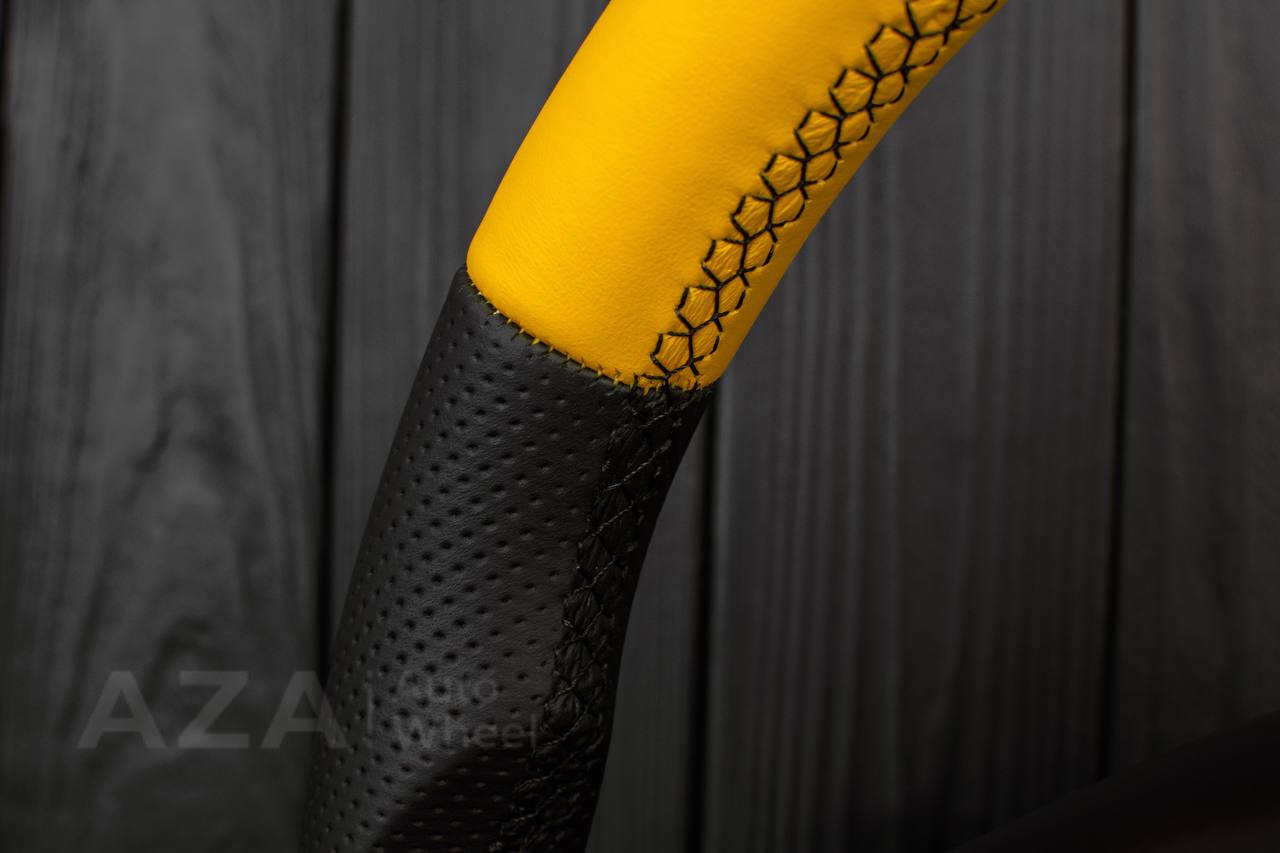 Steering wheel 1997-2004 Corvette C5 Reduced diameter Black/Yellow Napa leather - Image 13