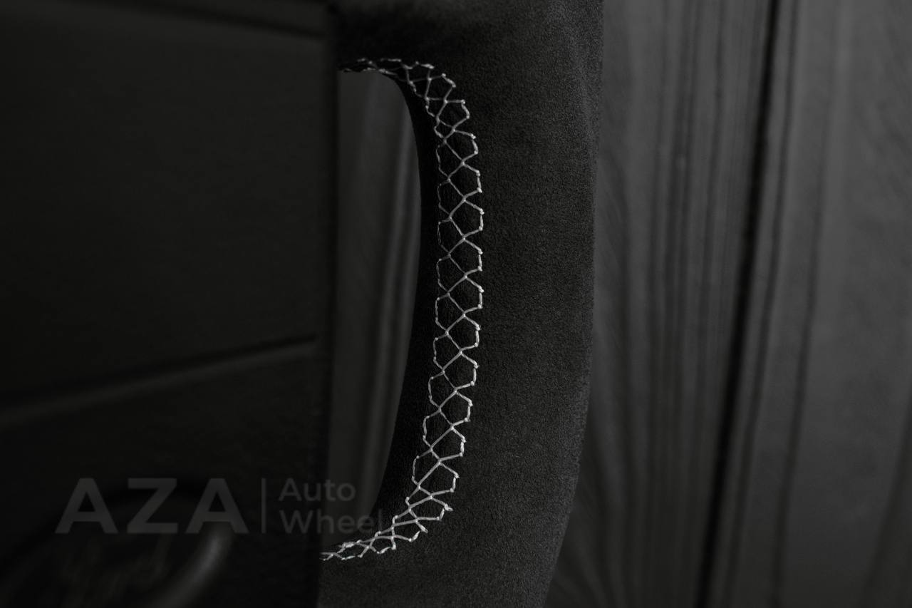 Steering Wheel Fox Body Ford Mustang GT Cobra SVT Saleen Roush Forged Carbon/Alcantara/WHITE details (can be any color stripe and stitching) (NON CRUISE OPTION) - Image 10