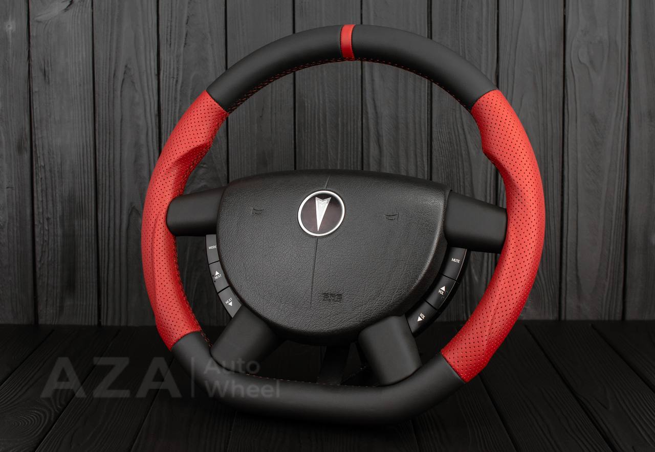 Steering wheel Pontiac GTO 2004-2006 Perforated RED leather sides - Image 3