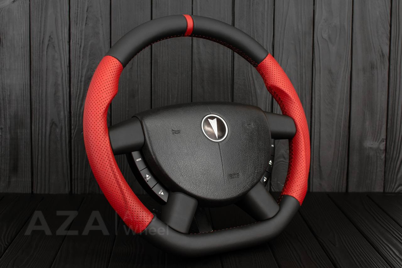 Steering wheel Pontiac GTO 2004-2006 Perforated RED leather sides - Image 4