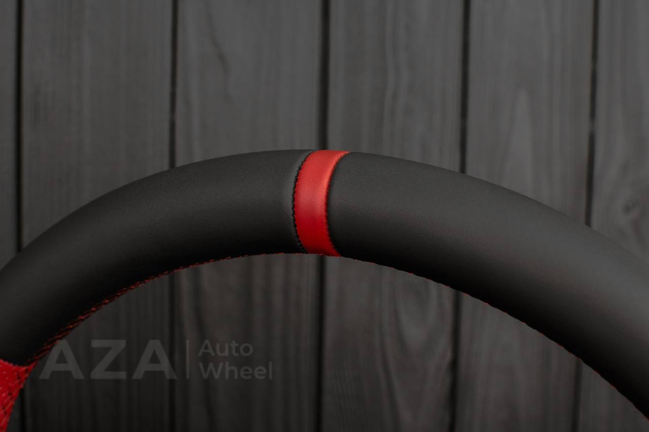 Steering wheel Pontiac GTO 2004-2006 Perforated RED leather sides - Image 7