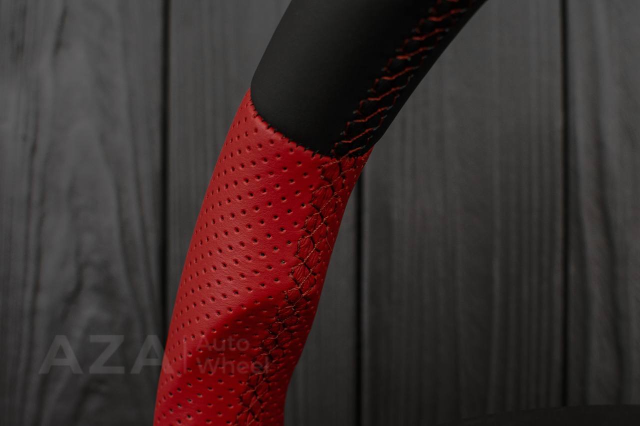 Steering wheel Pontiac GTO 2004-2006 Perforated RED leather sides - Image 9