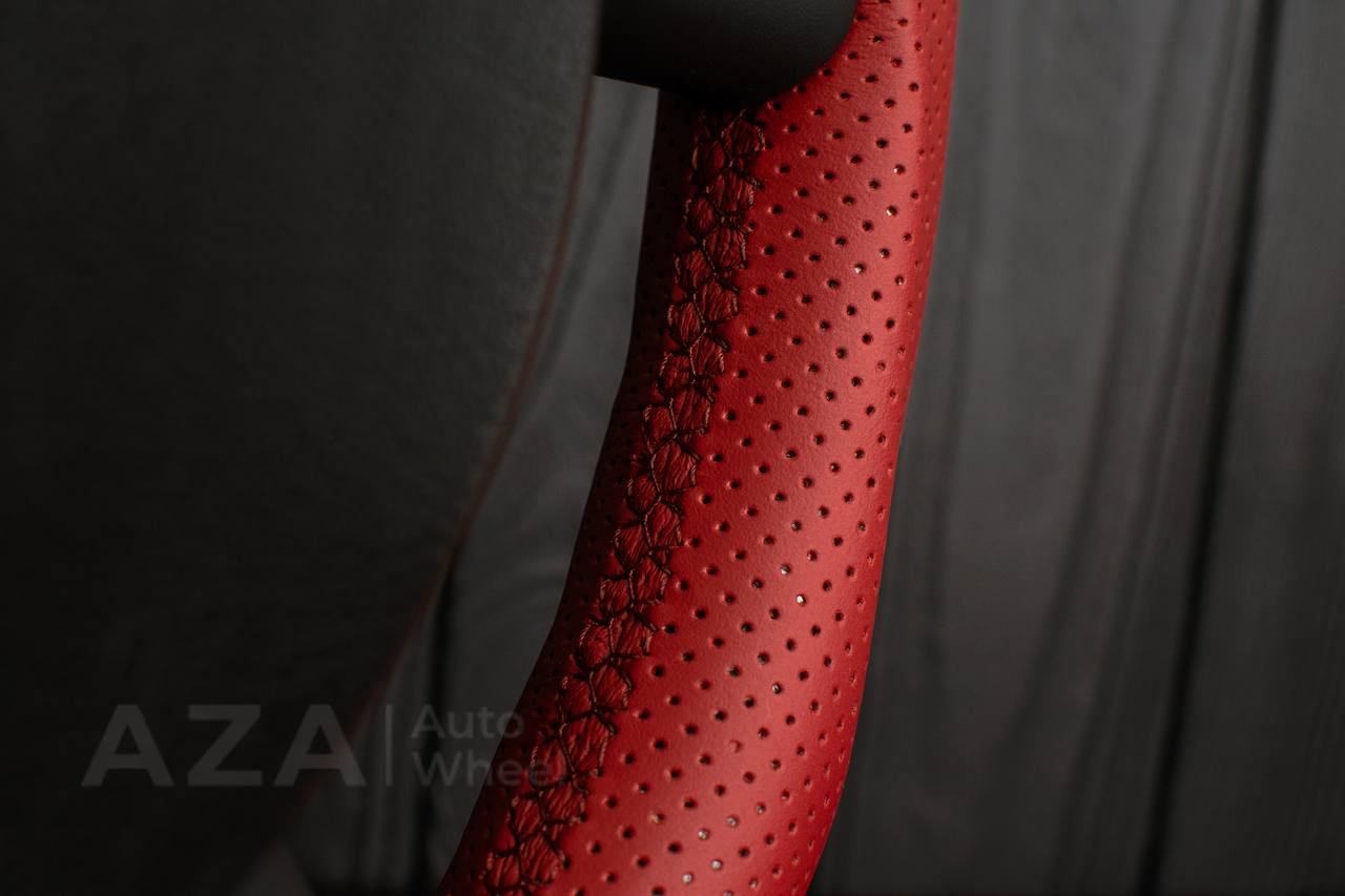 Steering wheel Pontiac GTO 2004-2006 Perforated RED leather sides - Image 10