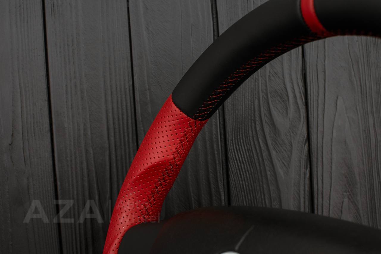 Steering wheel Pontiac GTO 2004-2006 Perforated RED leather sides - Image 11