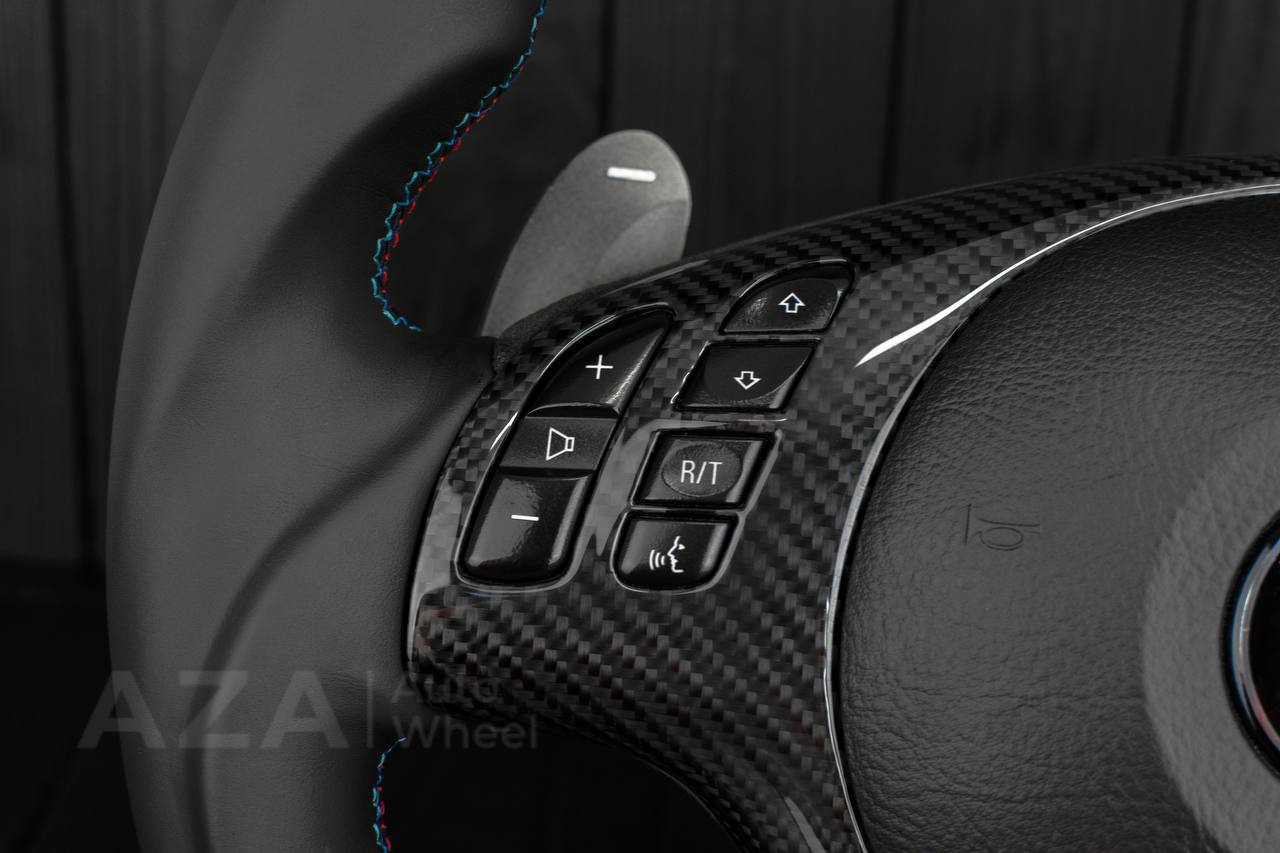 Steering wheel BMW E46 SMG Flat bottom /Carbon fiber trim/Alcantara+ Napa - Image 8