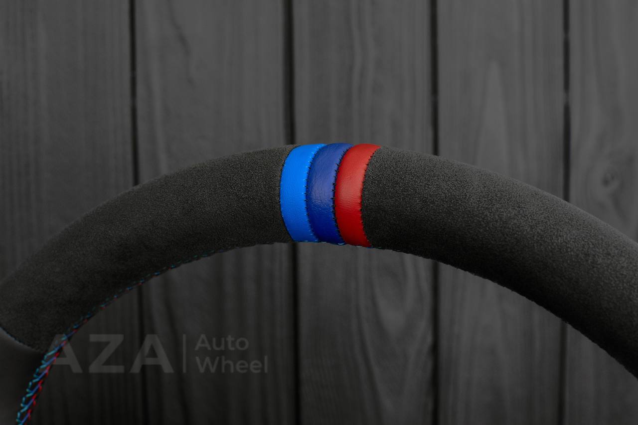 Steering wheel BMW E46 SMG Flat bottom /Carbon fiber trim/Alcantara+ Napa - Image 11