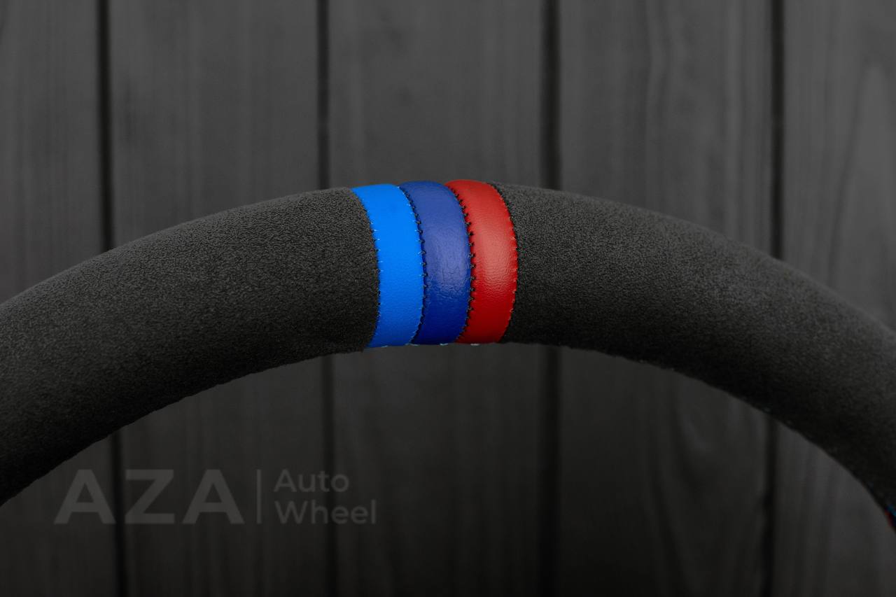 Steering wheel BMW E46 SMG Flat bottom /Carbon fiber trim/Alcantara+ Napa - Image 12