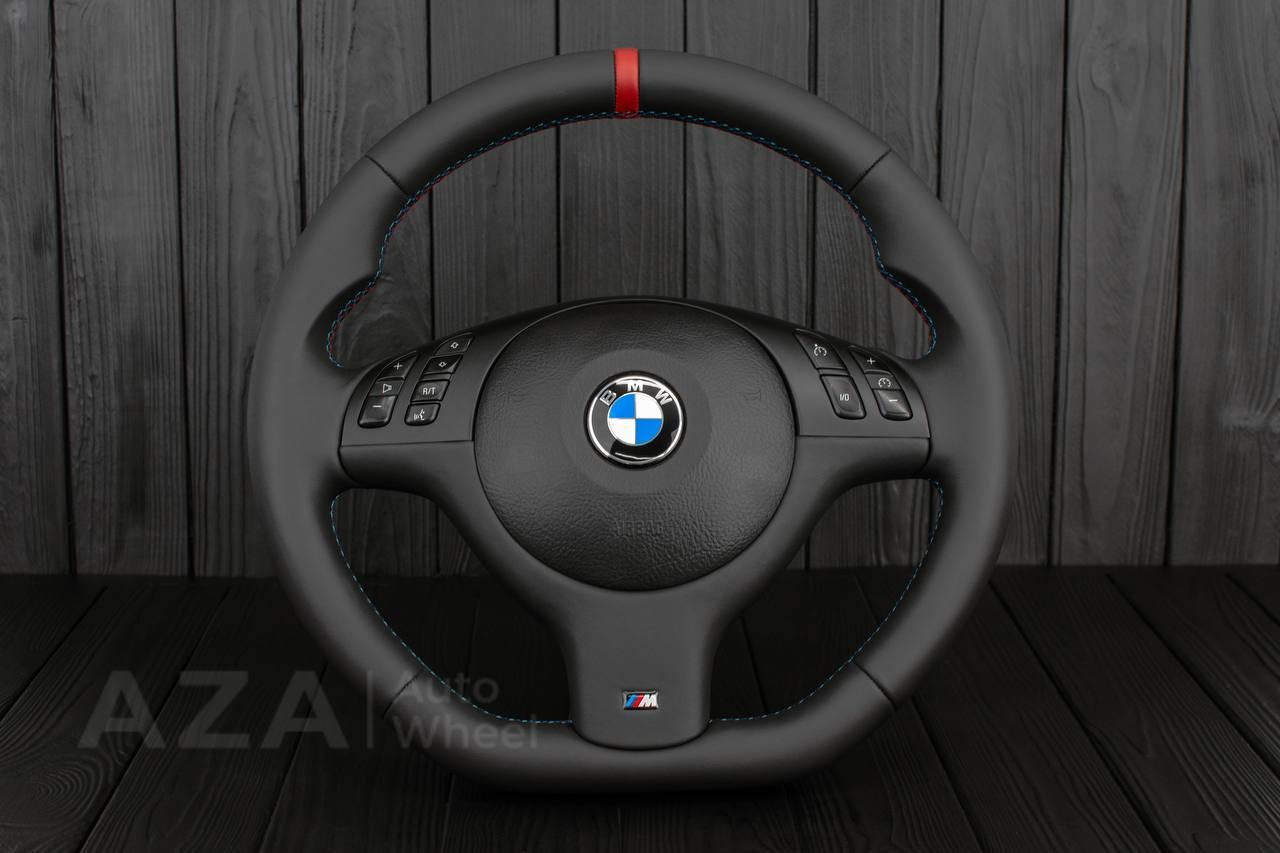 Steering wheel BMW E46/E39 Smooth Napa leather/Red stripe