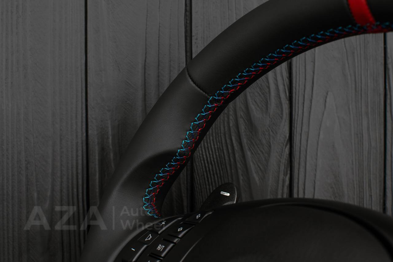 Steering wheel BMW E46/E39 Smooth Napa leather/Red stripe - Image 11