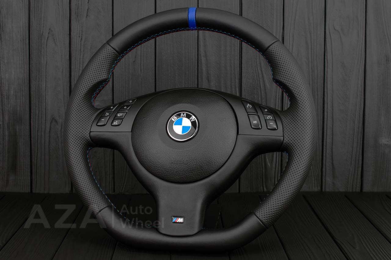 Steering wheel BMW E46/E39 Smooth Napa leather/Perforated/Blue stripe