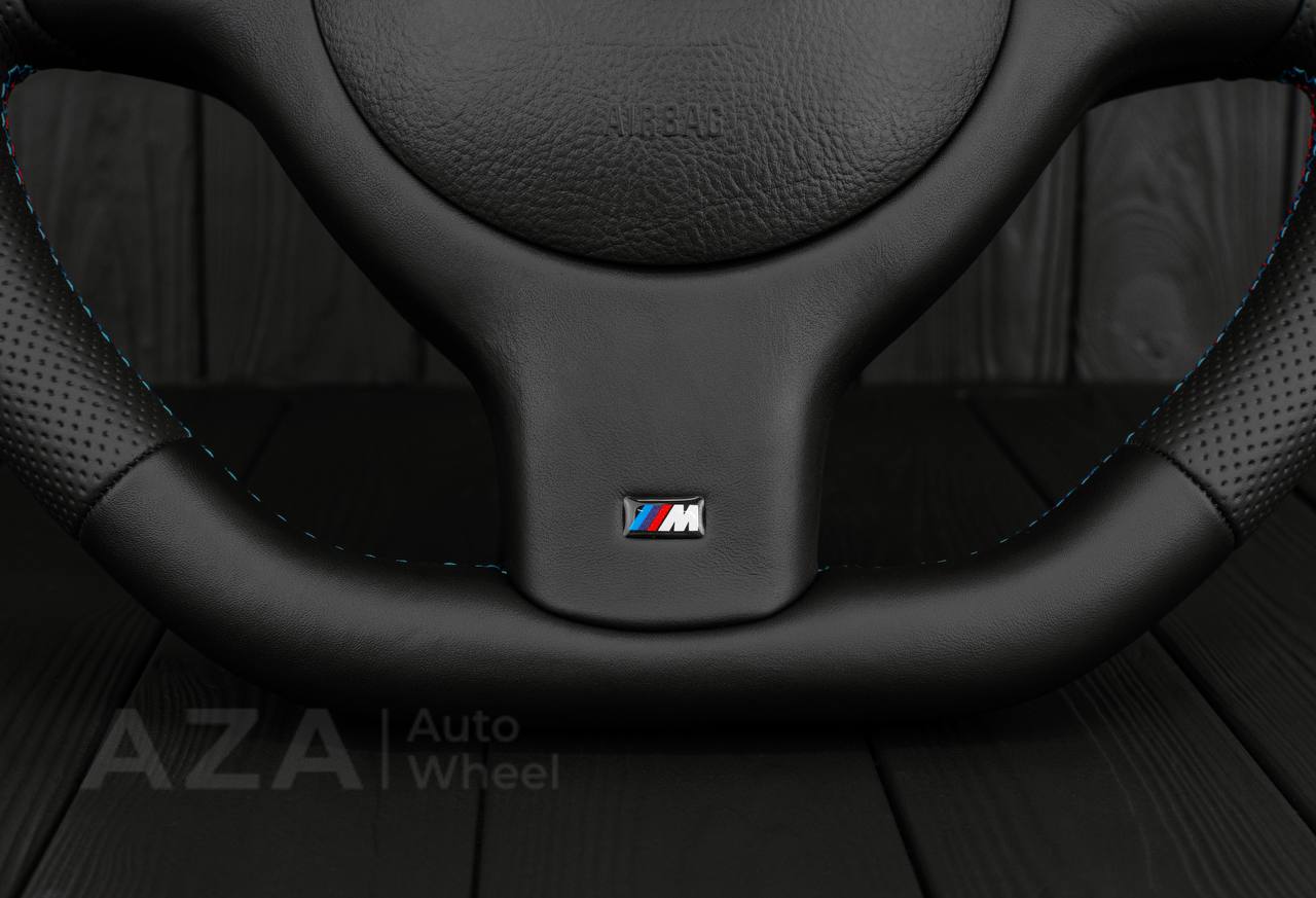 Steering wheel BMW E46/E39 Smooth Napa leather/Perforated/Blue stripe - Image 8