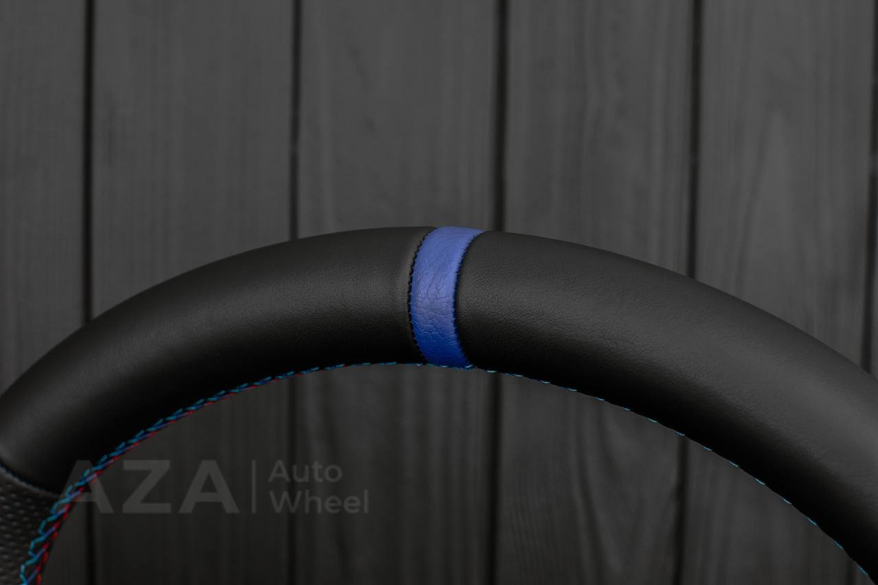 Steering wheel BMW E46/E39 Smooth Napa leather/Perforated/Blue stripe - Image 9