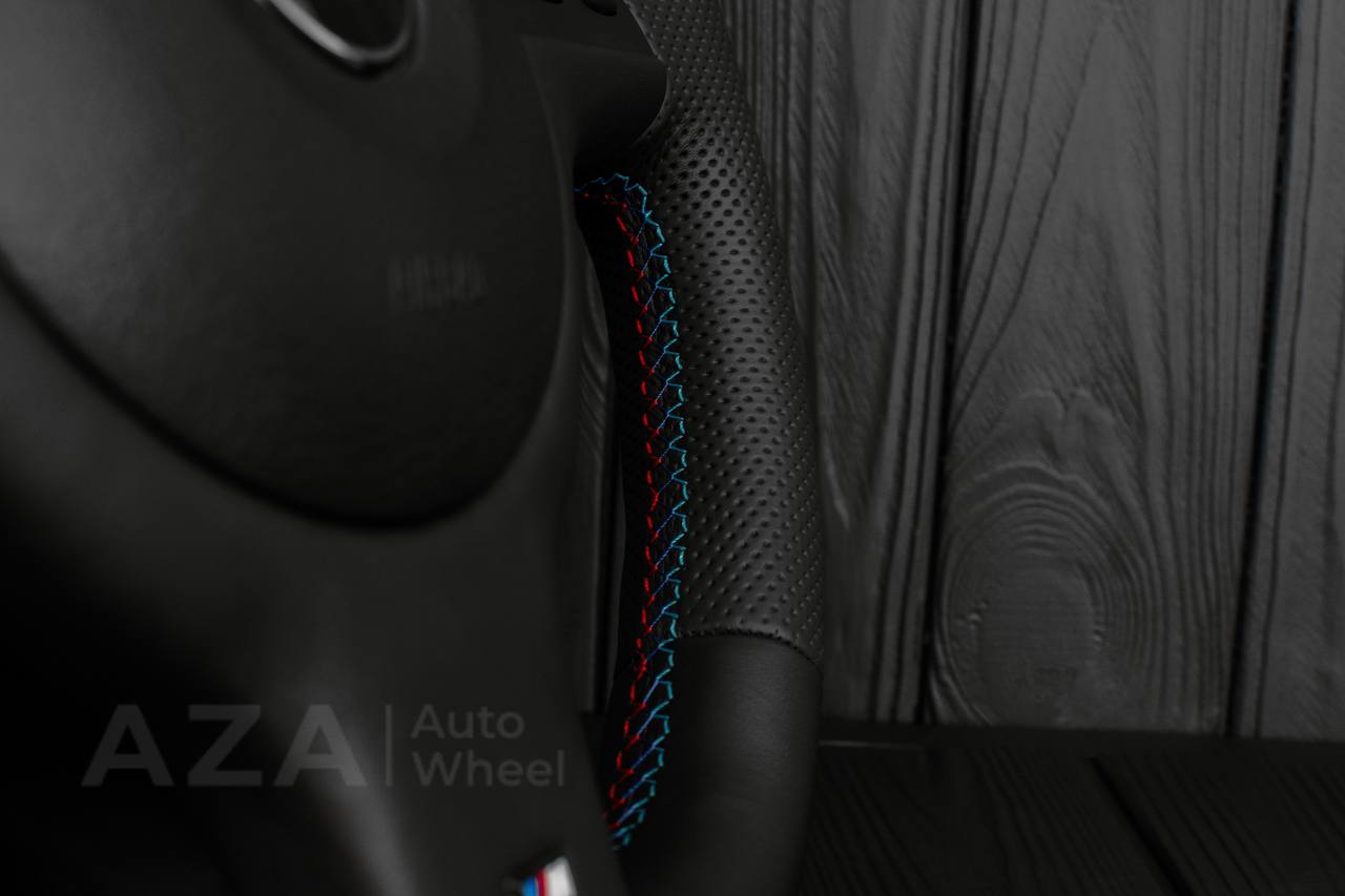 Steering wheel BMW E46/E39 Smooth Napa leather/Perforated/Blue stripe - Image 10