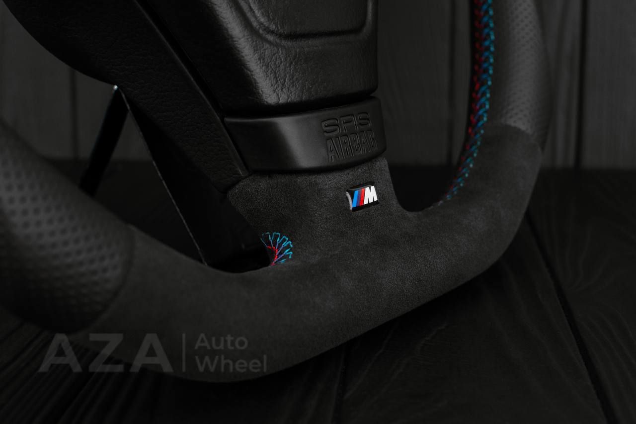 Steering wheel BMW E36 Euro Alcantara/Perforated leather/Gray stripe - Image 4