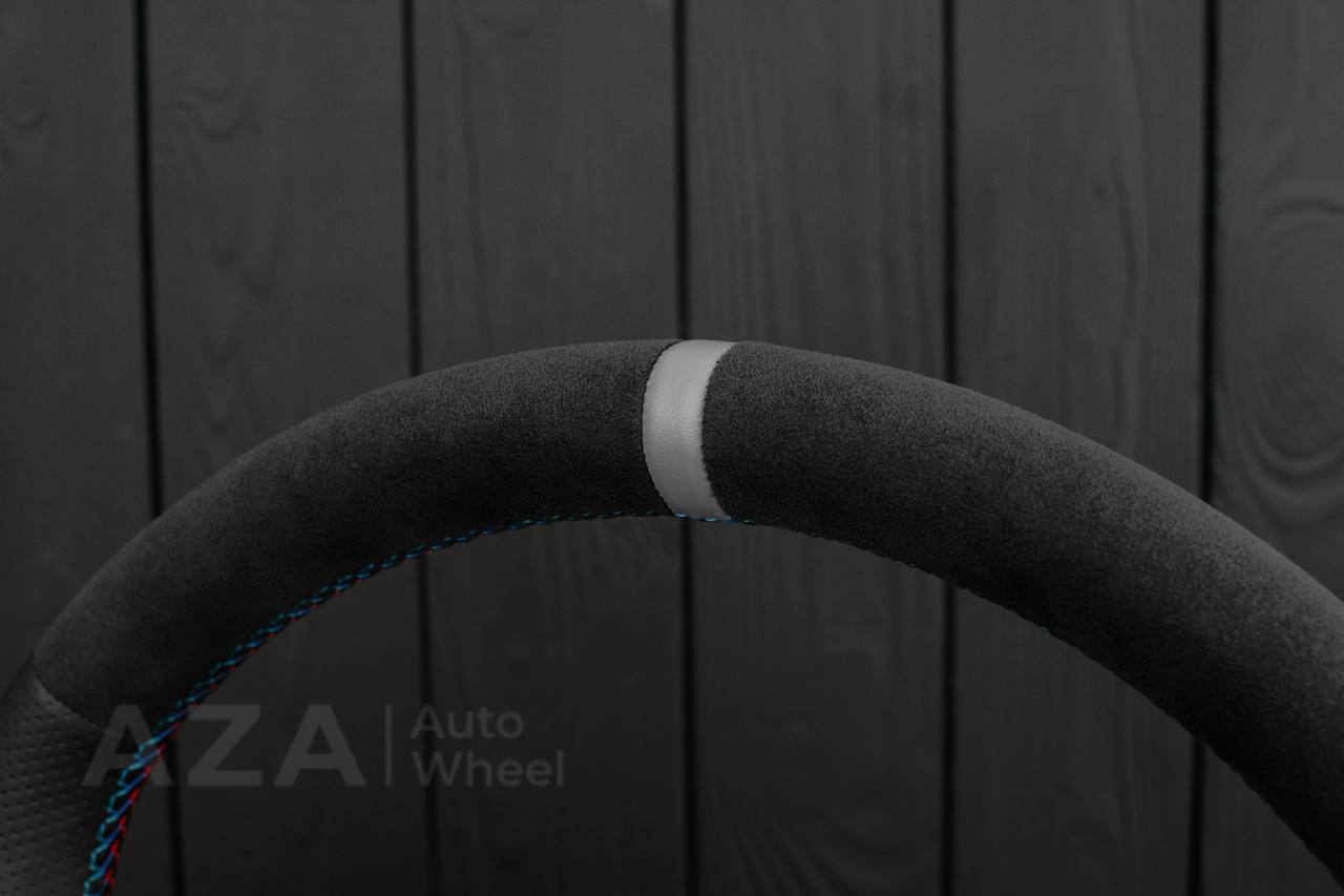 Steering wheel BMW E36 Euro Alcantara/Perforated leather/Gray stripe - Image 5