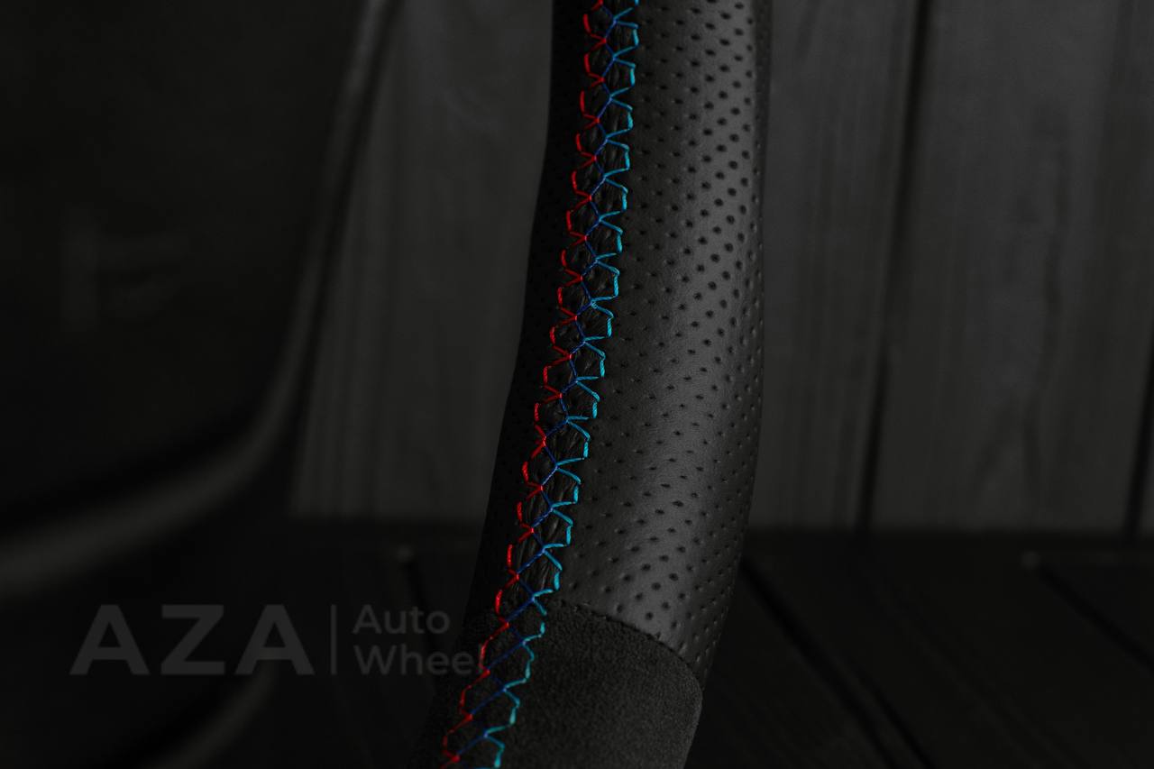 Steering wheel BMW E36 Euro Alcantara/Perforated leather/Gray stripe - Image 7