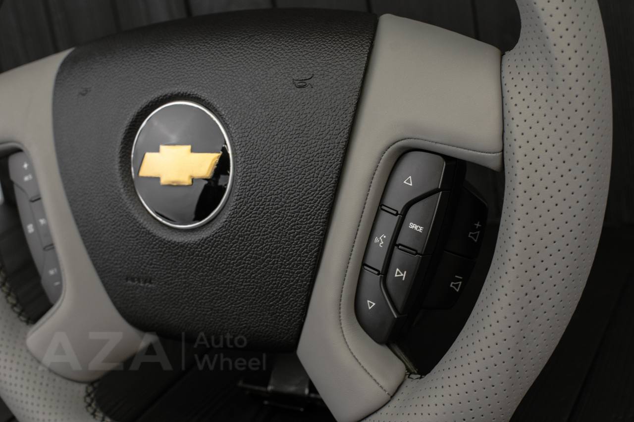 Steering wheel GM SILVERADO, SIERRA, ESCALADE, 2007-2014 Gray smooth/Perforated leather/Black stripe - Image 6