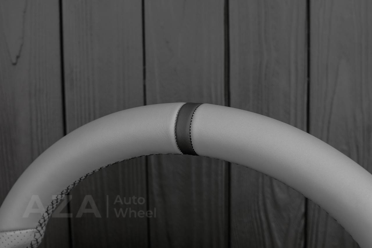 Steering wheel GM SILVERADO, SIERRA, ESCALADE, 2007-2014 Gray smooth/Perforated leather/Black stripe - Image 9