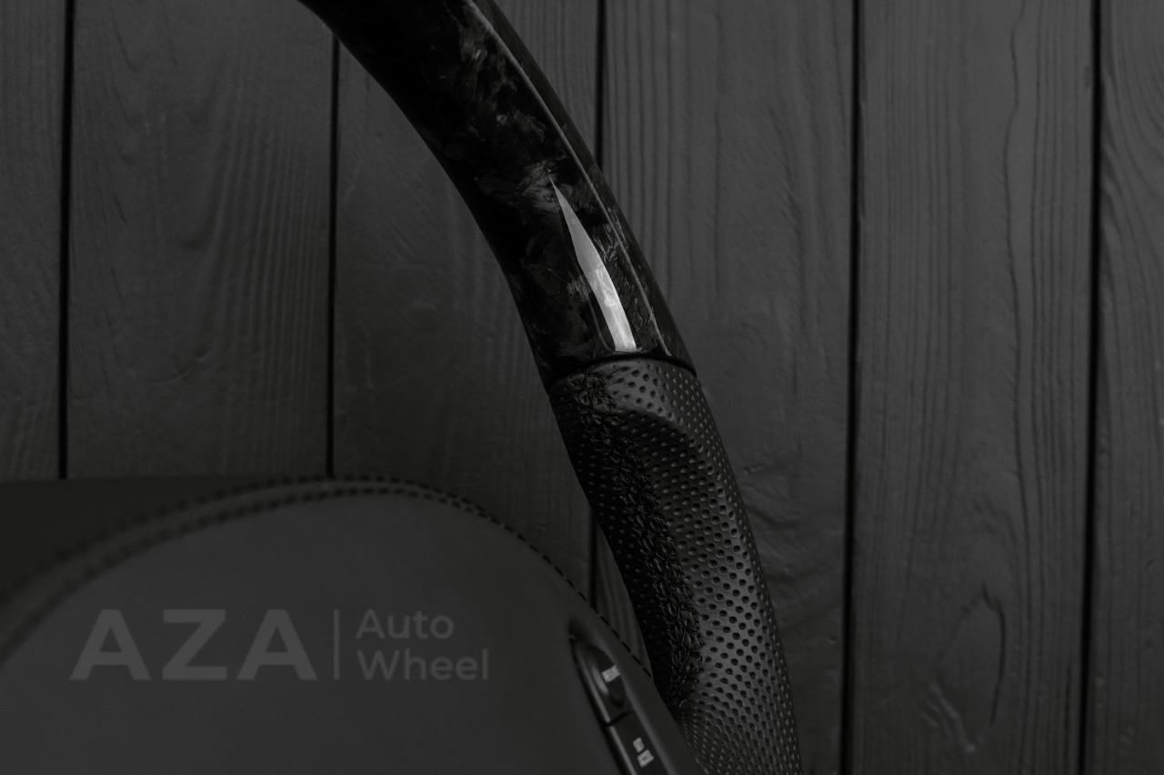 Steering wheel Ford F150 Lightning /F250/F350/Bronco 1992-1996 Custom Flat bottom Forged Carbon/Perforated leather - Image 15